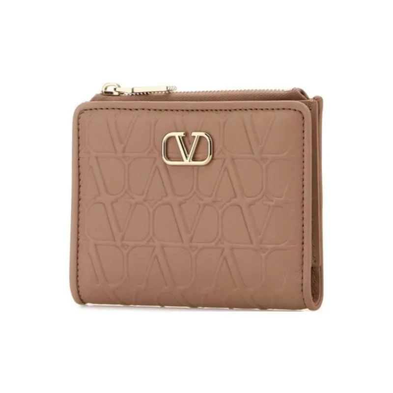 Valentino VLogo Plaque Zip Detailed Wallet-1