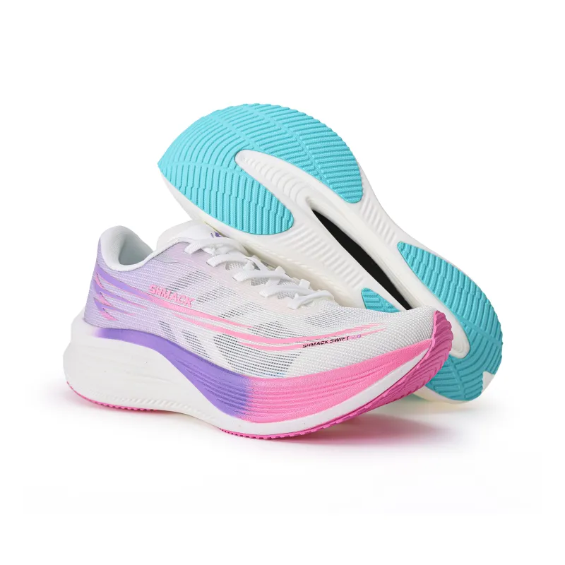 SHMK SUPREME Running Shoes Unisex Low Top White/Purple/Pink/Cyan-4
