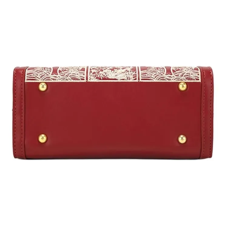 PAYOT Microfiber Synthetic Leather Wedding Bag Tote Shoulder Bag Crossbody Bag Regular Women's Burgundy-3