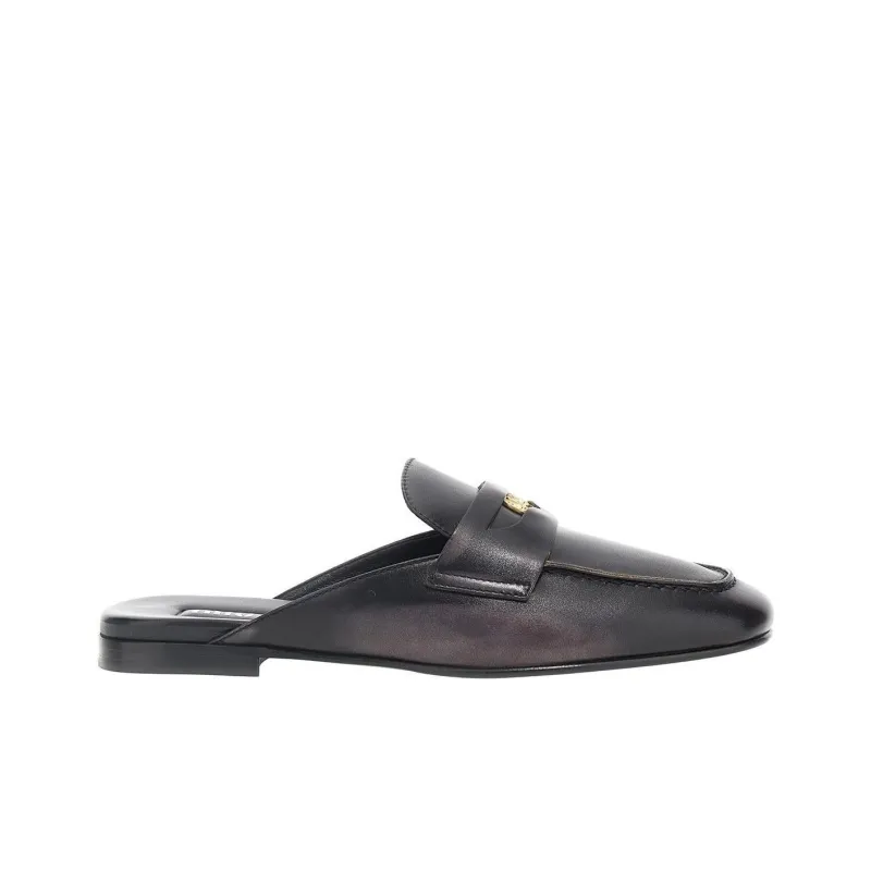 MIU MIU Penny Closed Toe Slippers Women's Black-1
