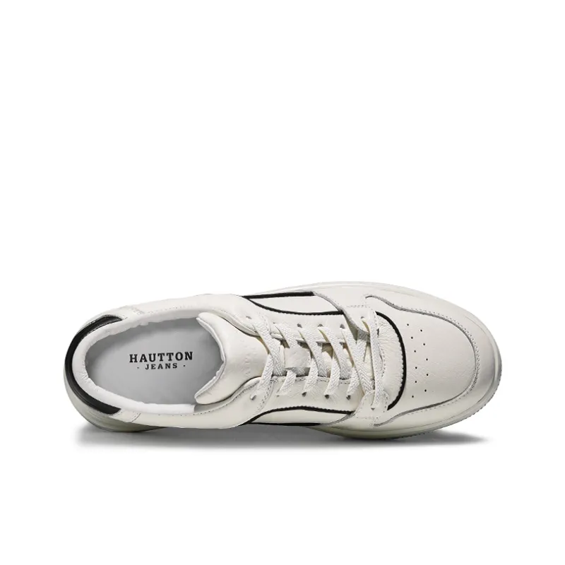Hautton Jeans Low Top Skateboard Shoes Men's Black White-10