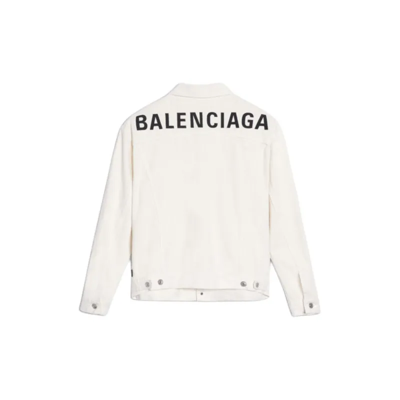 Balenciaga Men's Embroidered Logo Japanese Denim Jacket-2