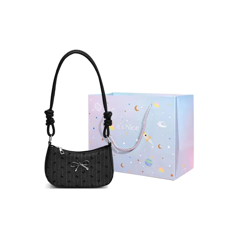 GOX PU Shoulder Bag Regular Women's Black Polka Dot/Black Butterfly/Gray Heart/Gray Polka Dot-6