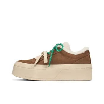 GG CC Skateboard Shoes Women's Low Top Khaki