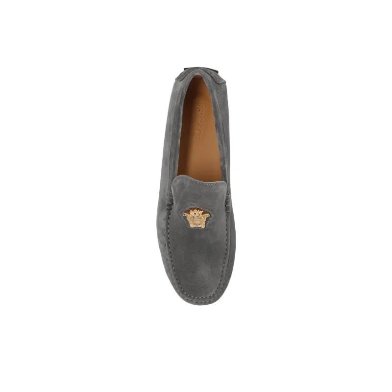 VERSACE Medusa Loafers Men's Gray-3