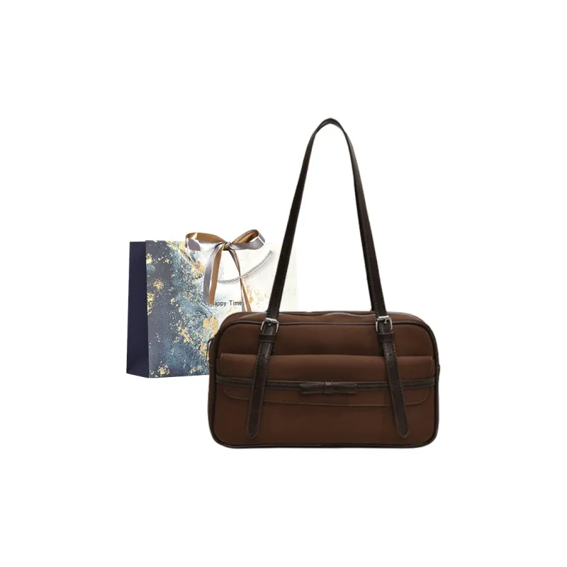 Iman's House PU & Matte Bowling Bag Shoulder Bag Women's Brown/Coffee/Gray/Black-5