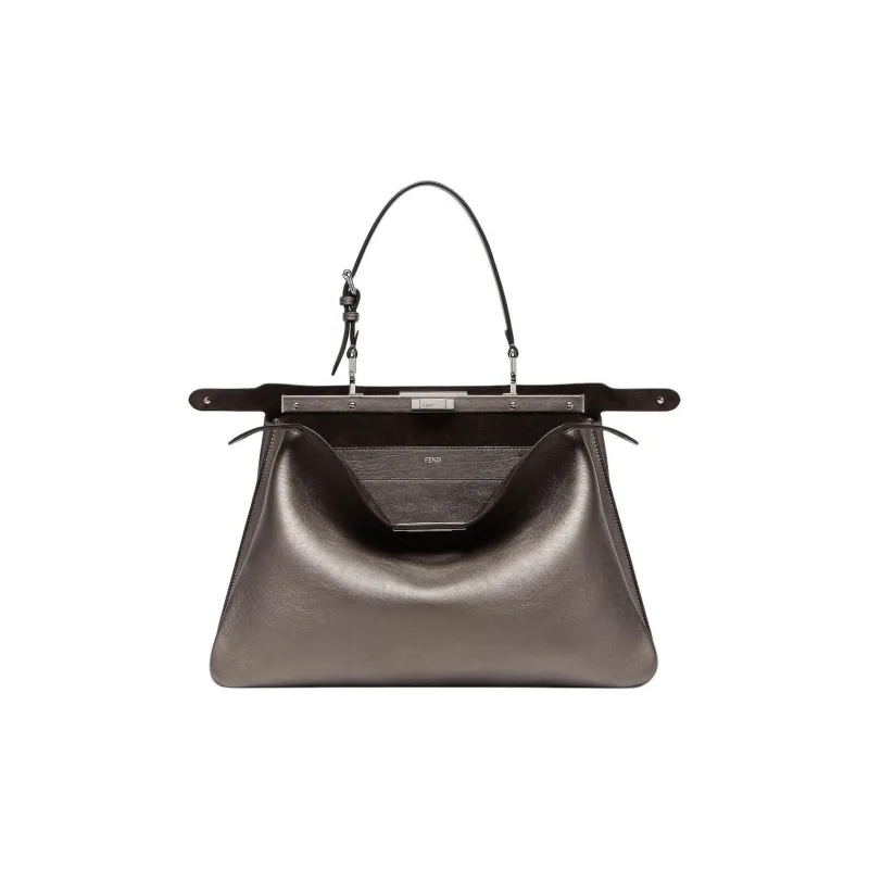 FENDI Peekaboo Calfskin One Shoulder Handbag Tubas Women's Dove Gray-1