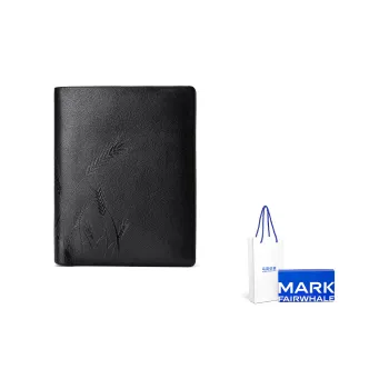 FAIRWHALE Cow Leather Wallet Men's Black