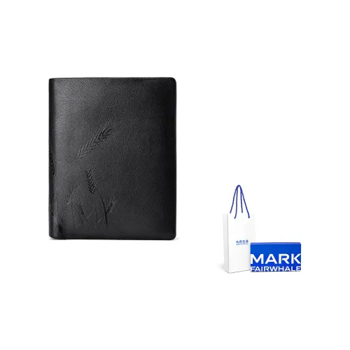 FAIRWHALE Cow Leather Wallet Men's Black
