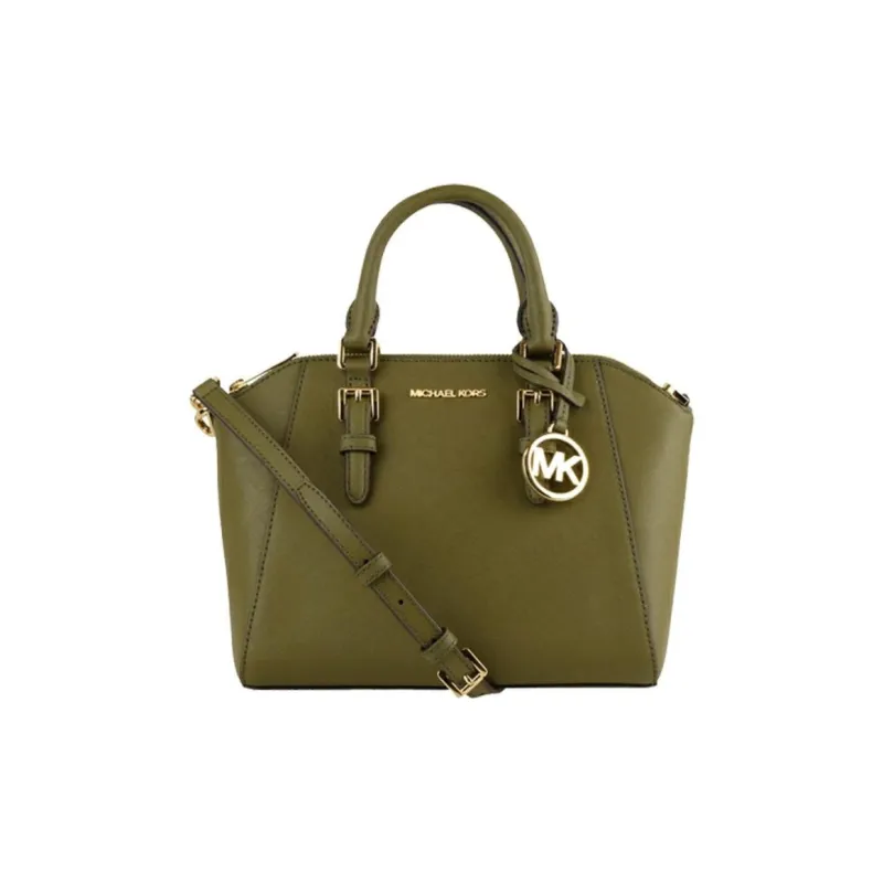 MICHAEL KORS Ciara Cow Leather Girlish Dome Bag Handbag Women's Dark Green-3