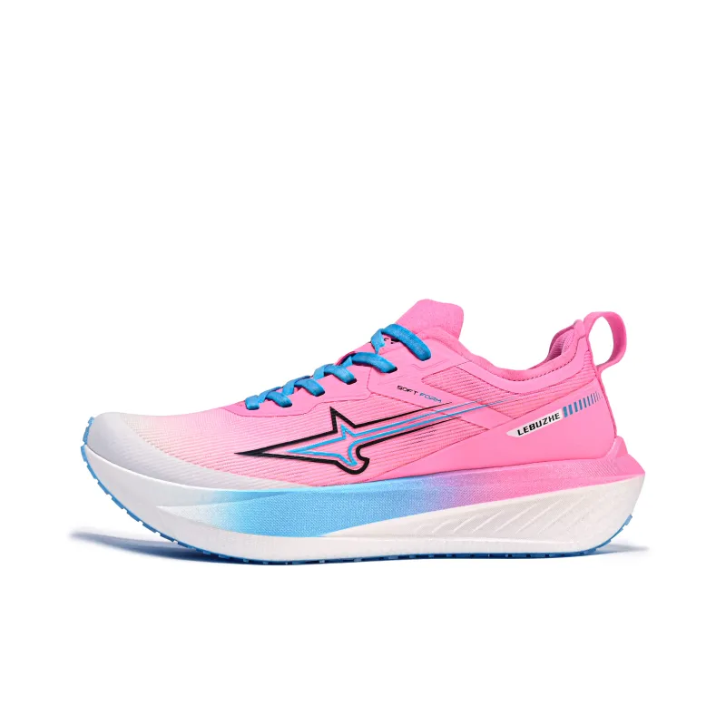LEBUZHE Low Top Running Shoes Unisex Cherry Blossom Pink Sky Blue Mismatched-1