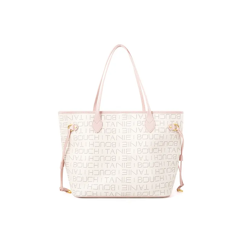 Vigno Synthetic Leather Handbag Shoulder Bag Regular Large Size Women's Pink White/Pink Coffee-5