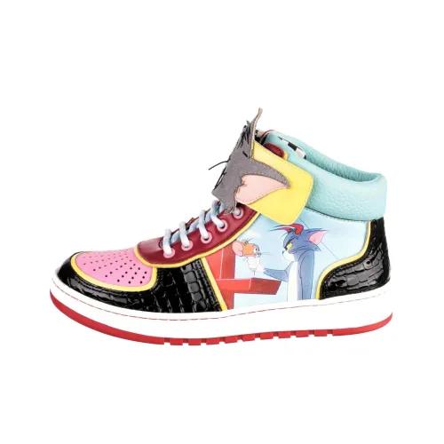 IRREGULAR CHOICE Best Frenemies Slip-Resistant High-Top Skateboard Shoes Women's Black Blue