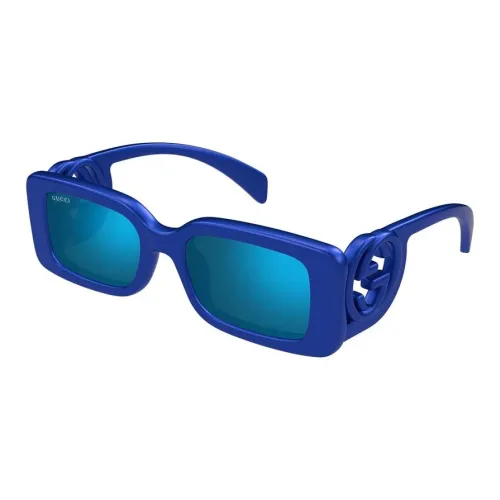 GUCCI Injection Molded Plastic Rectangular Sunglasses Women's Blue