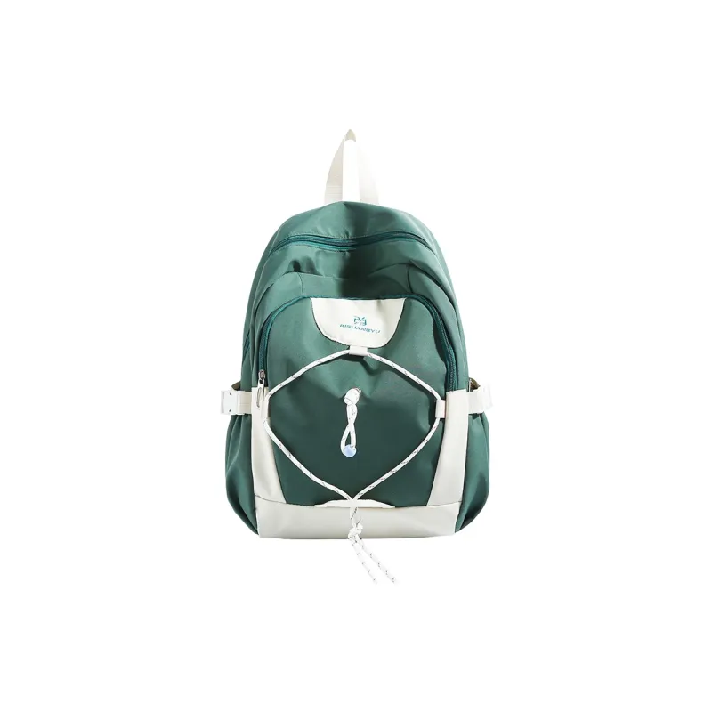 LUVISTRUE Nylon Fabric Backpack Regular Women's Green/Yellow/Brown-0