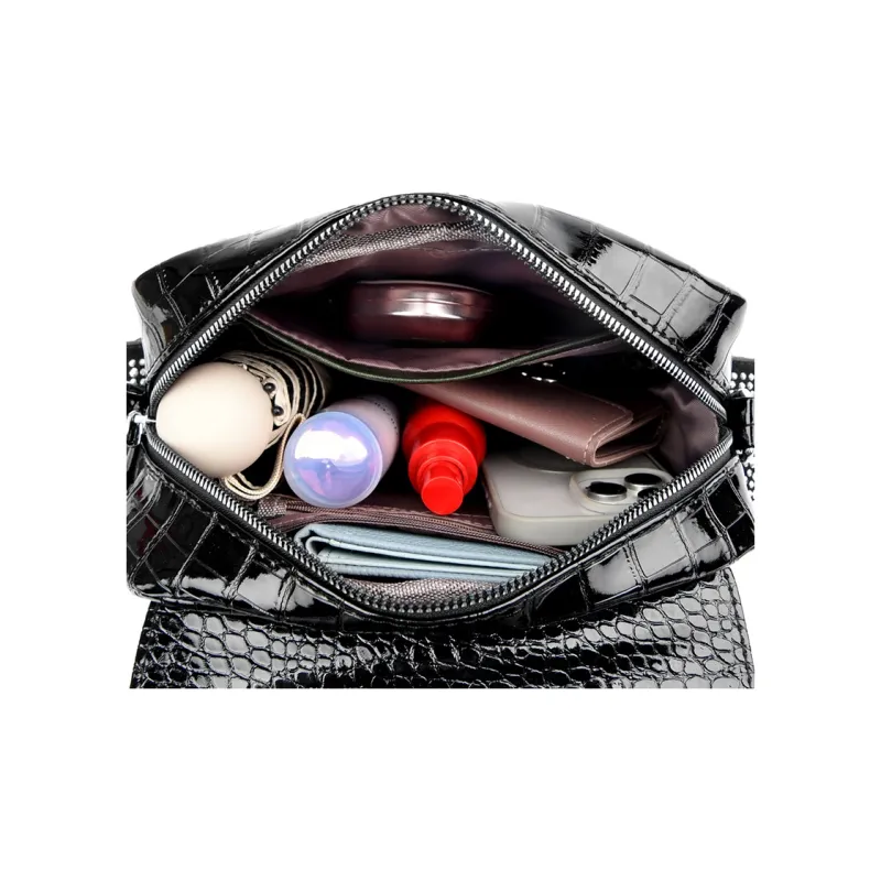 Fitchell PU Backpack Women's Black/Silver-5