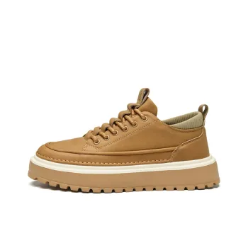 AOKANG Elegant Style Series Skateboard Shoes Men Low Top Yellow Brown, Black