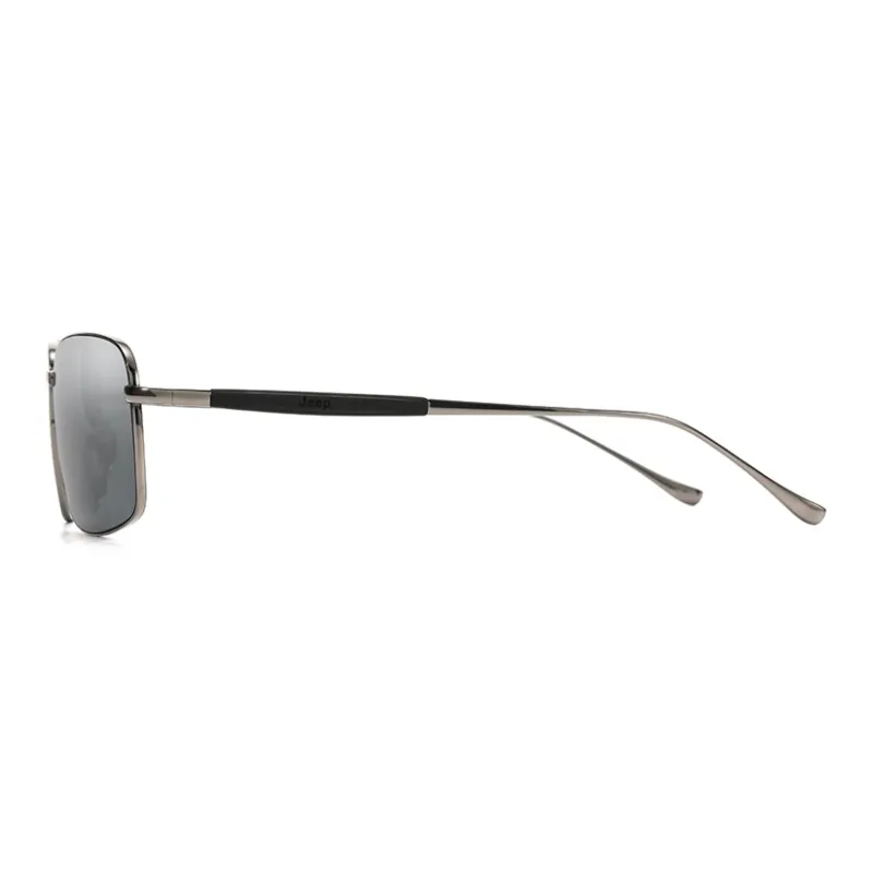 Jeep Alloy Β Titanium Square Sunglasses Men's Bright Light Gunmetal-5