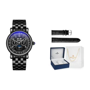 Bestdon Automatic Mechanical Movement Stainless Steel Watchband Men's Watches Black Dial