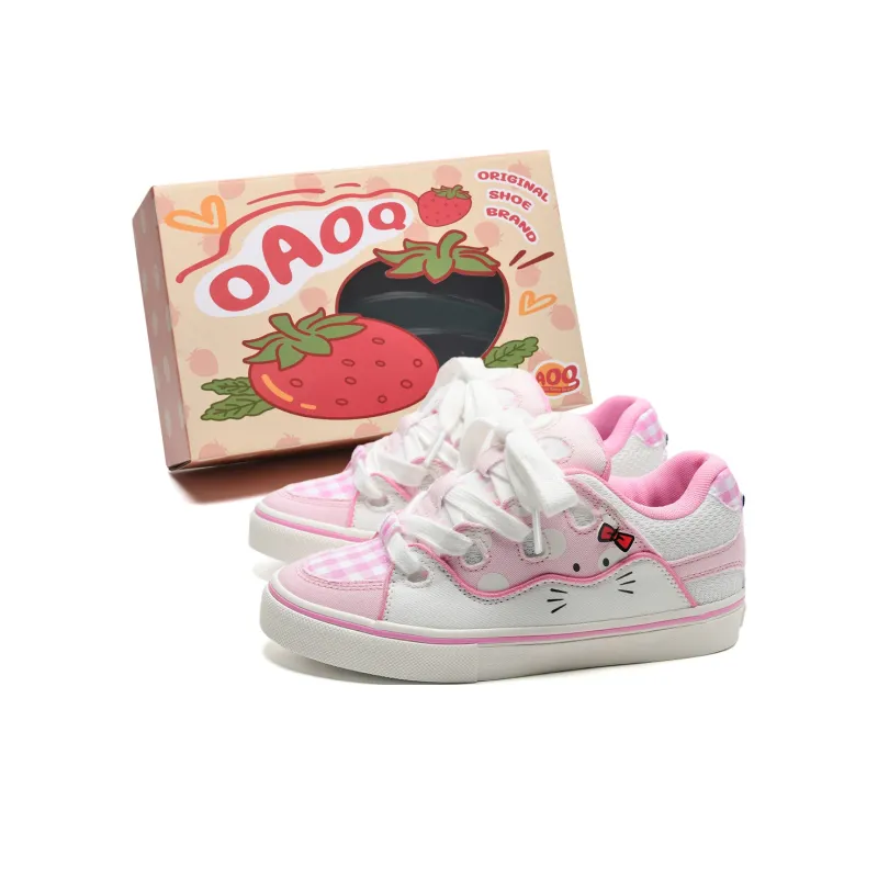 OAOQ Low-Top Skateboard Shoes Unisex White Yellow Blue-13