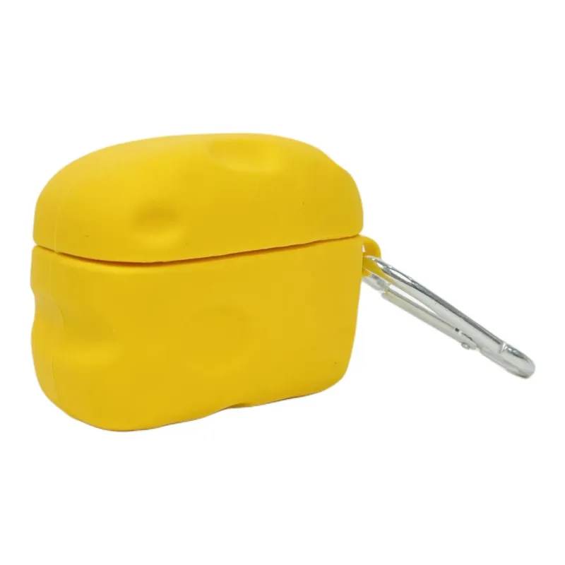 Sopi Compatibility With Apple AirPods 4/3/2/4th Generation/AirPods Pro/Pro 2 Silicone 3D Effect Cheese Headphone Cases-1