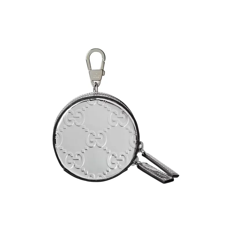 GUCCI Fabric Coin Purse Women's Silver-0