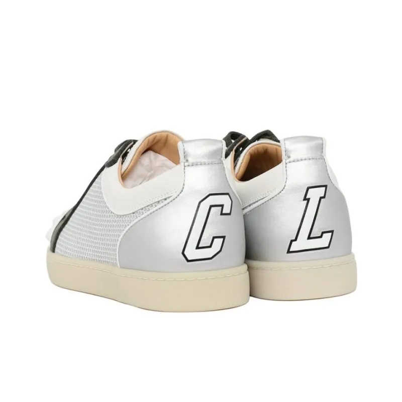 CL LUBOTING Spiked Punched Low Top Skateboard Shoes Men's White Green-3