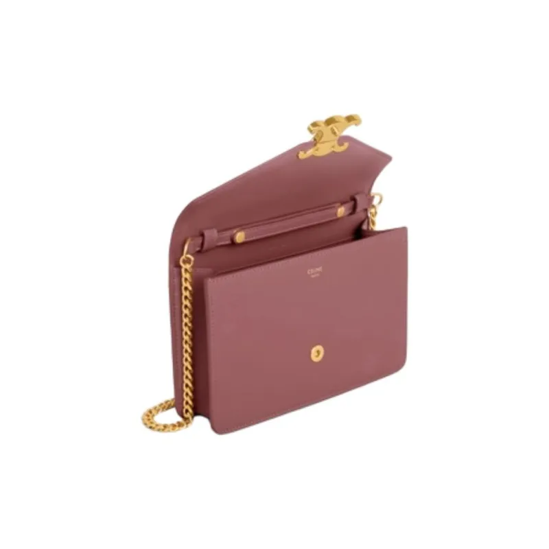 CELINE Calfskin Shoulder Bag Crossbody Bag Wallet Women's Vintage Rose-2