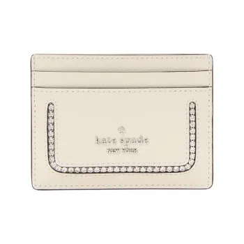 Kate Spade Cross Grain Leather Card Holder Women's Meringue