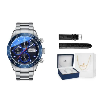 Bestdon Automatic Mechanical Movement Stainless Steel Watchband Watch Men's Watches Blue Dial