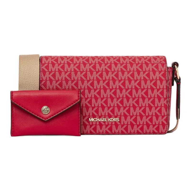MICHAEL KORS Coated Canvas Combo Bag, Crossbody Bag, Shoulder Bag Trumpets Women's Bright Red-0