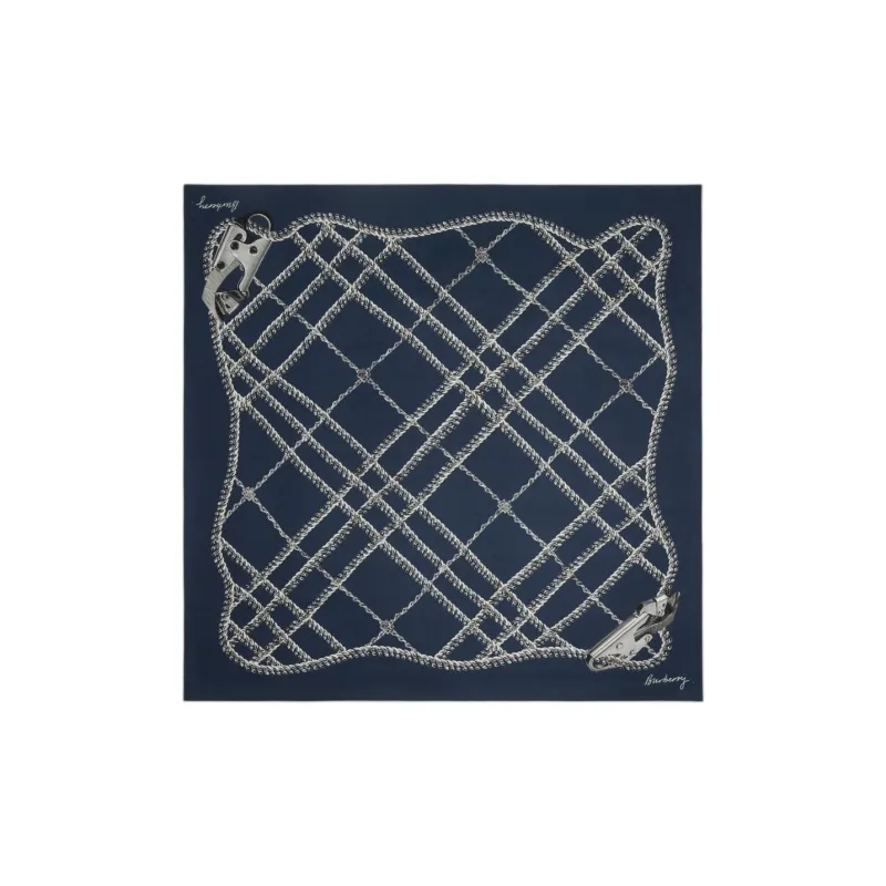 Burberry Silk Scarves Women's Blue-0