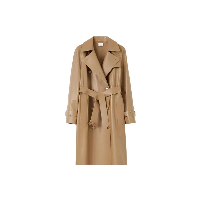 Burberry Leather Jacket Women's Camel-4