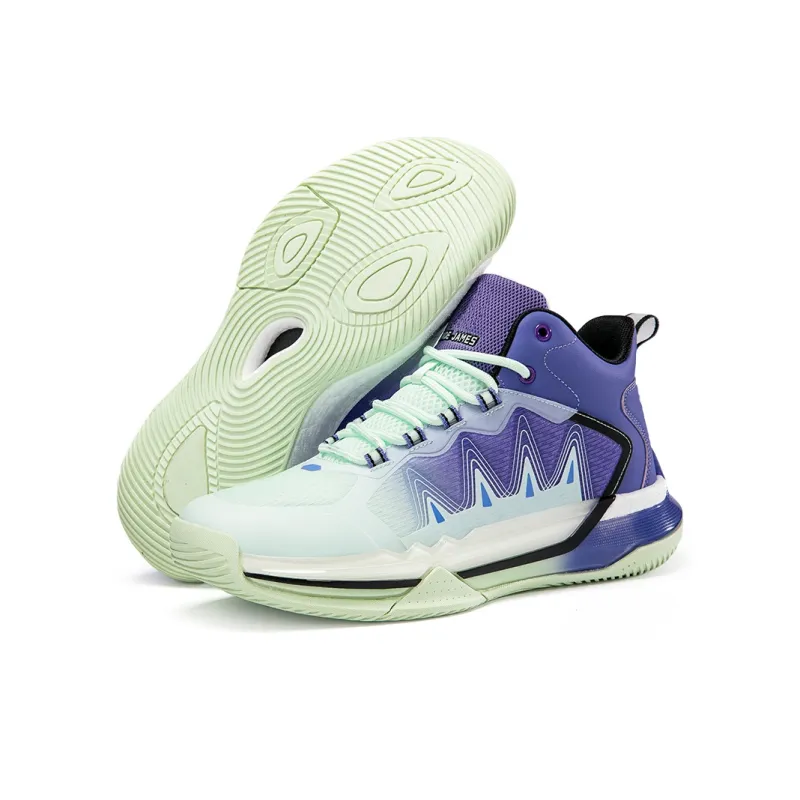 ANDEZHANMUSI Basketball Shoes Unisex High Top Iridescent Black/White Black Blue/Green Black Purple-18