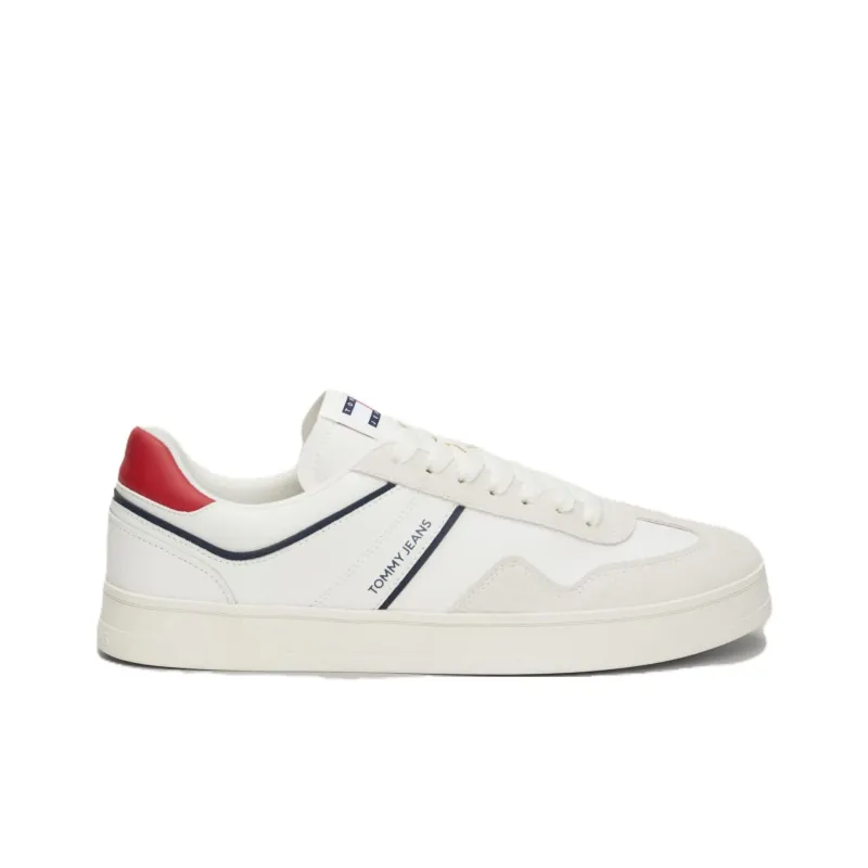 Tommy Hilfiger Cupsole Low Top Skateboard Shoes Men's White Red-1