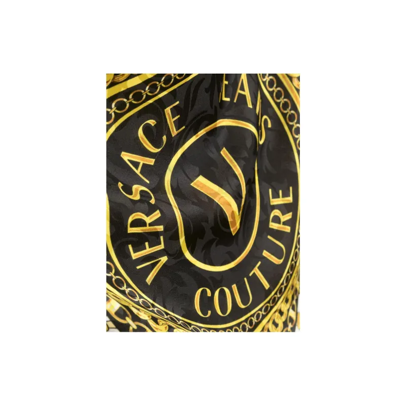 VERSACE Silk Scarves Women's Black-4