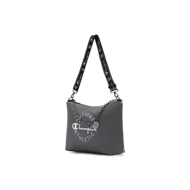 Champion Fabric Shoulder Bag Small Size Unisex Light Blue/Dark Gray/Ecru/Black-7