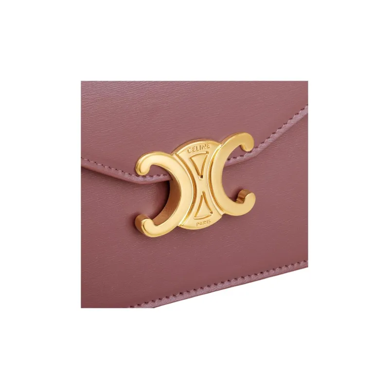 CELINE Calfskin Shoulder Bag Crossbody Bag Wallet Women's Vintage Rose-4