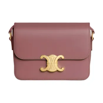 CELINE Triomphe Calfskin Shoulder Bag Crossbody Bag Women's Dried Rose