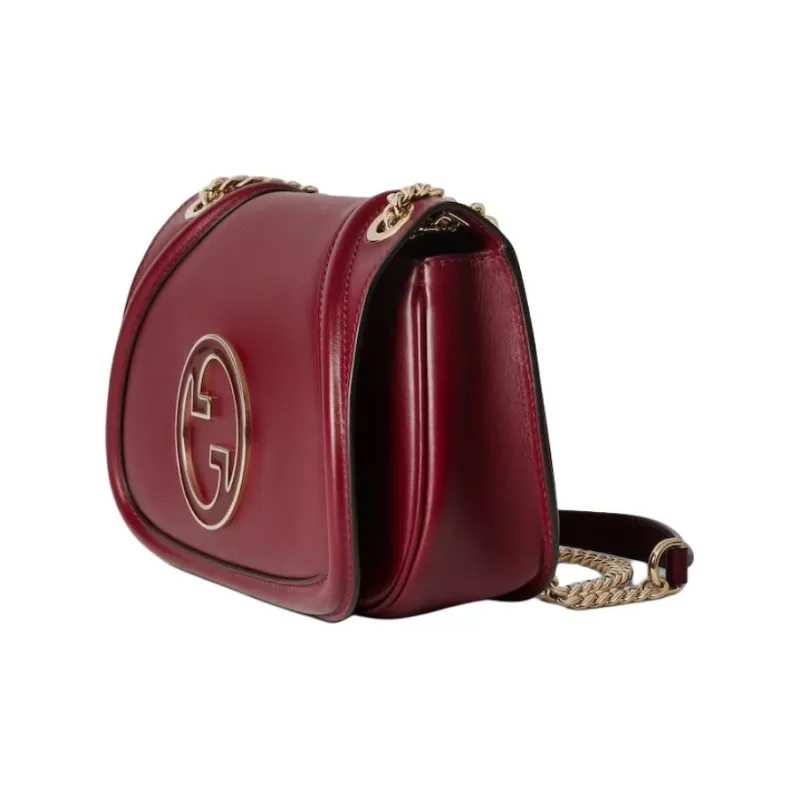 GUCCI Leather Crossbody Bag Shoulder Bag Small Size Women's Red-1