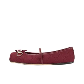 GUCCI Horsebit Casual Single Shoes Women's Red