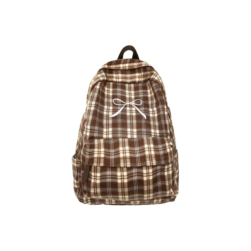 DCLOUD Nylon Backpack Regular Unisex Bowknot Dog/Blue Shirt Dog/Bowknot Style/Small Logo Style-5