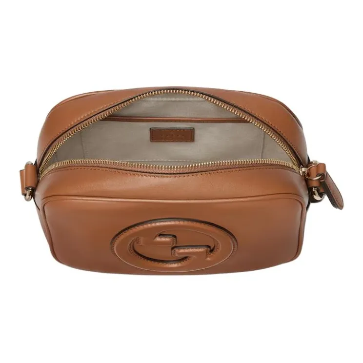 GUCCI Smooth Leather Crossbody Bag, Shoulder Bag Mini Women's Brown-4