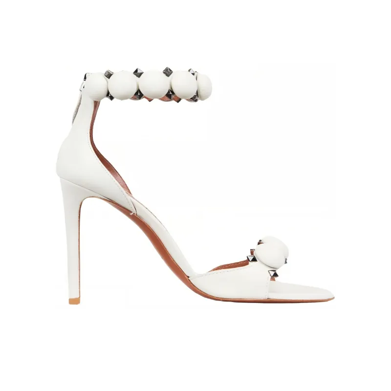 Alaia Bombe Strap Sandals 9cm Women's White-1