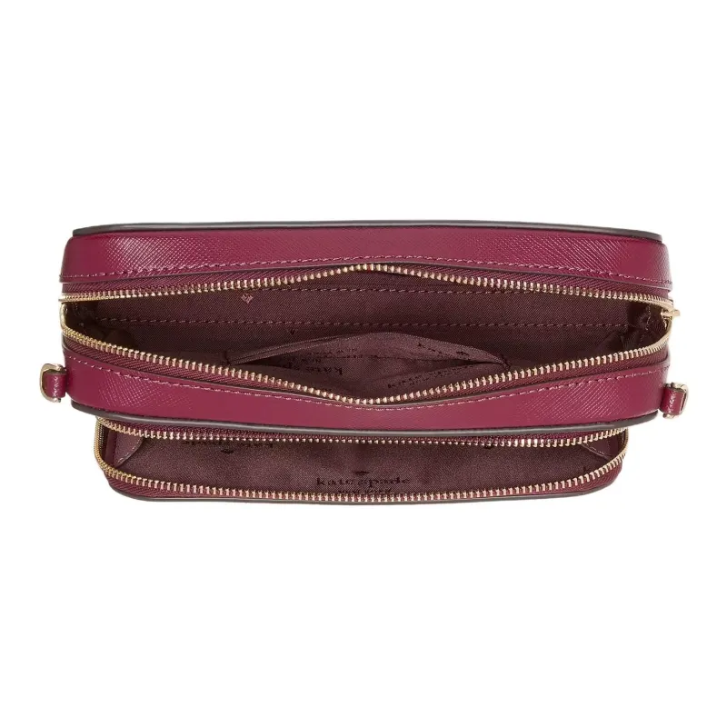 Kate Spade Staci Cross Grain Leather Crossbody Bag, Shoulder Bag Women's Blackberry-3
