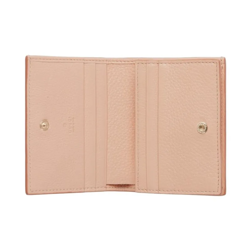 GUCCI Leather Wallet Mini Women's Light Pink-4