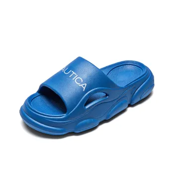 NAUTICA Slip Resistant Odor Resistant Abrasion Resistant Slide Slippers Unisex Royal Blue