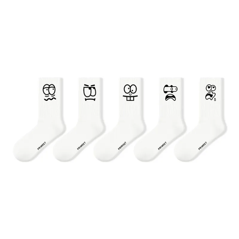 Primeet Mid Calf Socks Unisex 5 Pack-23