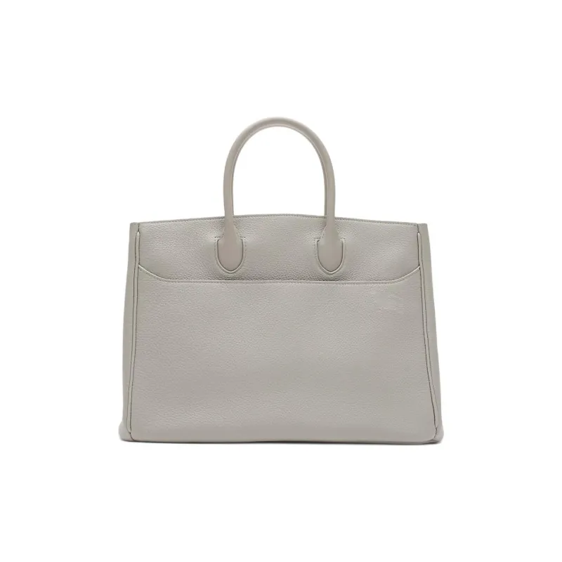 Burberry Calfskin Tote Bag, Shopping Bag, Handbag Trumpets Women's Bittern Gray-2