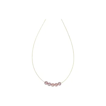 NATURALLYJOJO Steel Wire Necklaces Women's Gold Purple